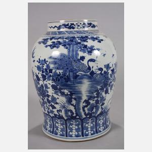 Sehr große Deckelvase "Phönixe im Schatten des Wutong-Baumes"