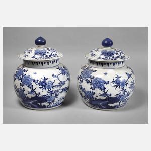Paar Deckeltöpfe im Kangxi-Stil