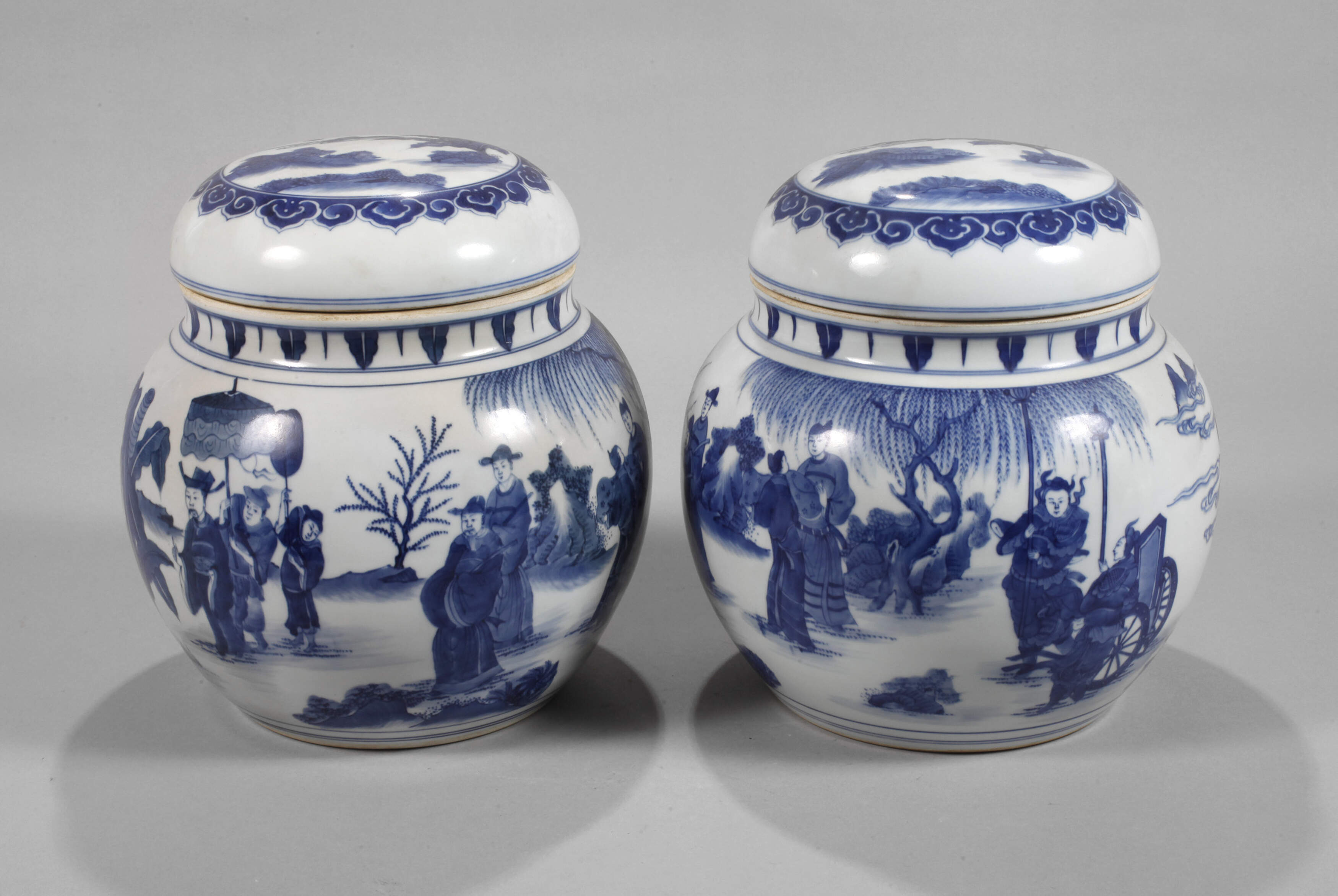 Paar Rundtöpfe "Ausflug in den südlichen Garten"