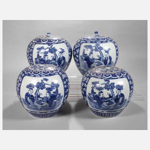 Vier Kugeltöpfe "Die zwei Weisen vom Kiefernhain"