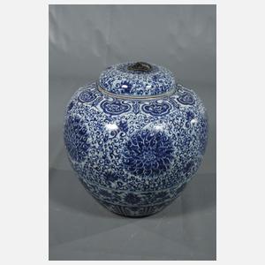 Paar riesige gedeckelte Kugelvasen