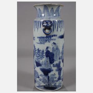 Paar Löwenkopf-Rouleauvasen