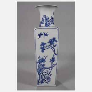 Paar eckige Balustervasen "Blumen der 4 Jahreszeiten"