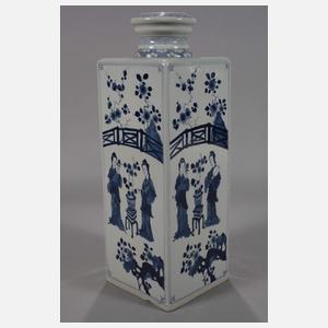 Drei große eckige Flaschenvasen "Chrysanthemenschau"