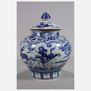 Yuan-Schultertopf mit Deckel