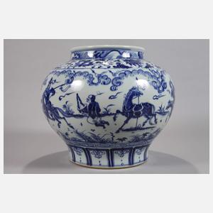 Yuan-Schultertopf mit Deckel