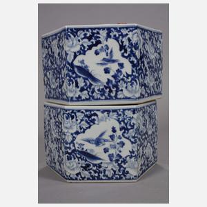 Paar facettierte Cachepots