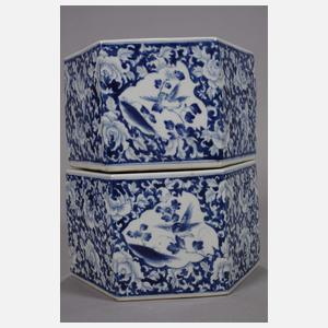 Paar facettierte Cachepots