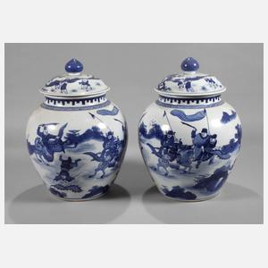 Paar große Deckelvasen