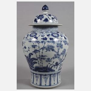 Deckelvase "Kiefer, Bambus, Pflaume und Banane"