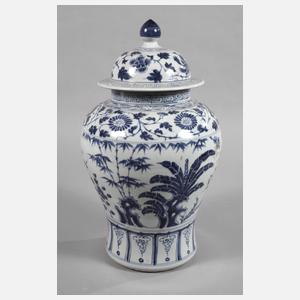 Deckelvase "Kiefer, Bambus, Pflaume und Banane"