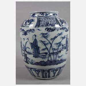 Große Schultervase "Die 7 Weisen im Bambushain"