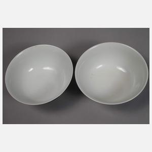 Paar fein bemalte große Teeschalen