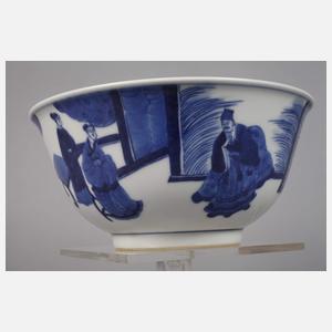 Paar fein bemalte große Teeschalen