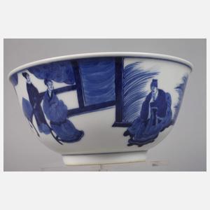 Paar fein bemalte große Teeschalen