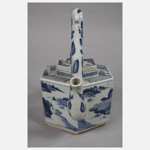 Paar große facettierte Teekannen