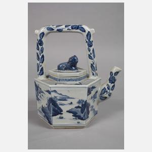 Paar große facettierte Teekannen