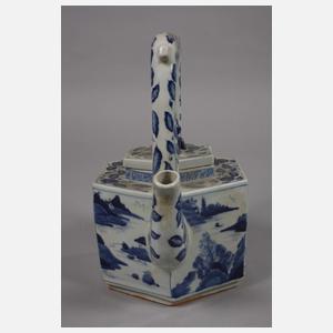 Paar große facettierte Teekannen