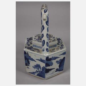 Paar große facettierte Teekannen