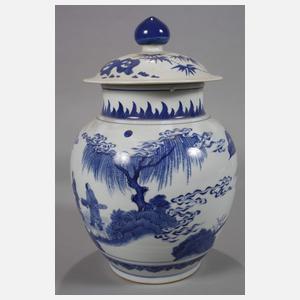 Paar Deckelvasen Kangxi