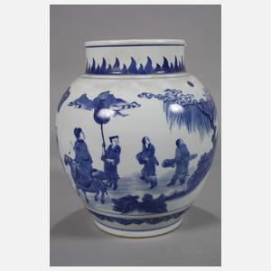 Paar Deckelvasen Kangxi