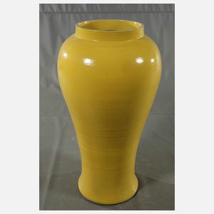 Paar riesige gelbe Deckel-Vasen