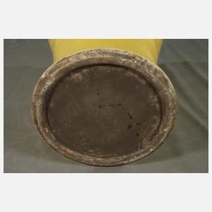 Paar riesige gelbe Deckel-Vasen