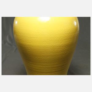 Paar riesige gelbe Deckel-Vasen