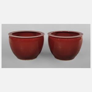Paar sehr große Fish Bowls Sang-de-Boeuf