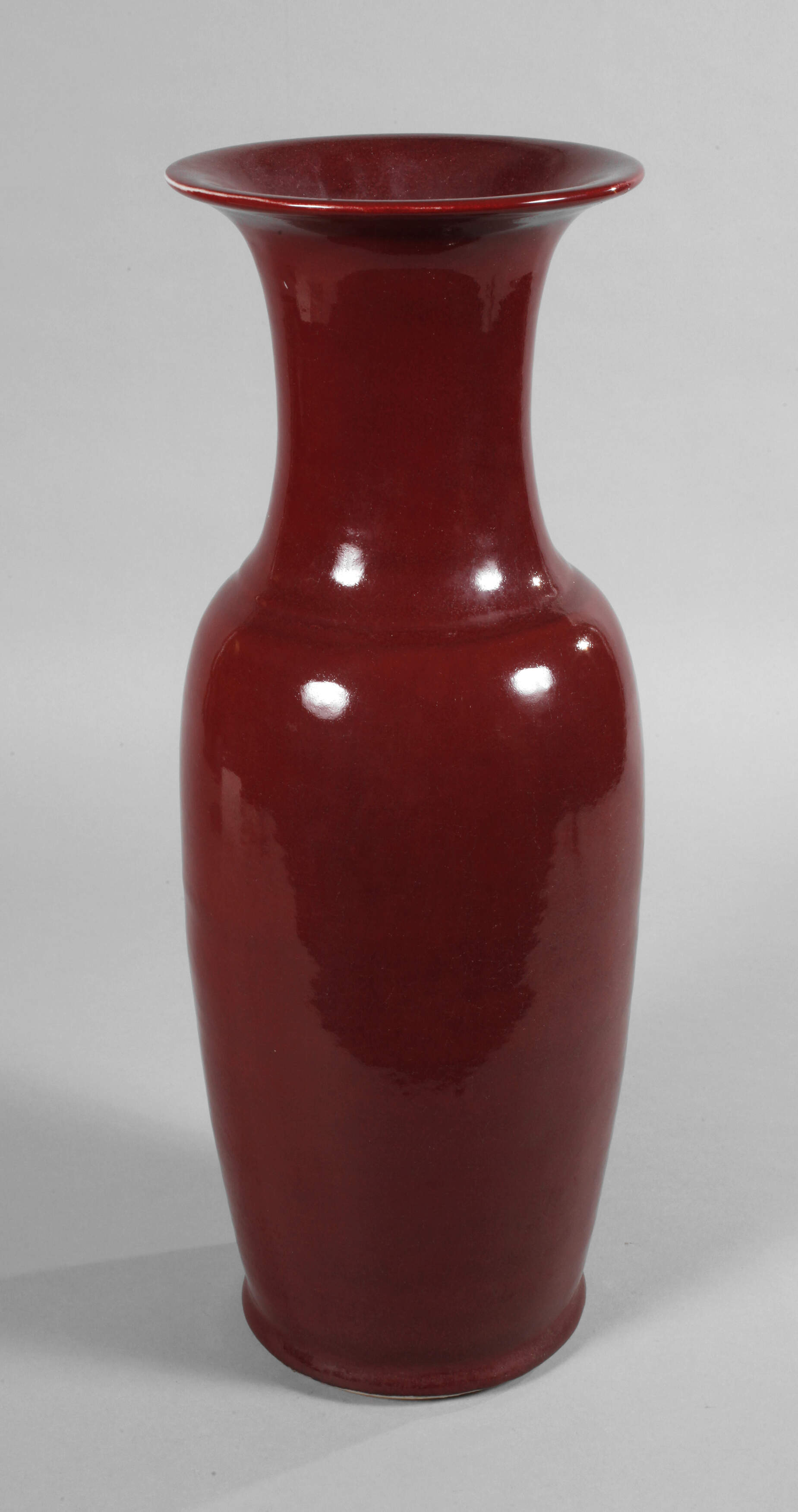 Große Balustervase Sang-de-Boeuf