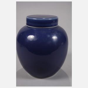 Paar runde Deckelvasen „Sacrificial Blue“