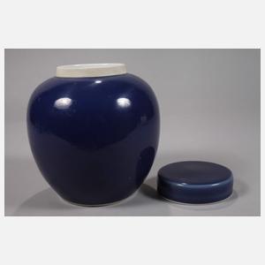 Paar runde Deckelvasen „Sacrificial Blue“