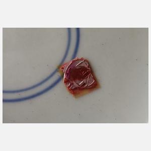 Paar runde Deckelvasen in Monochromblau