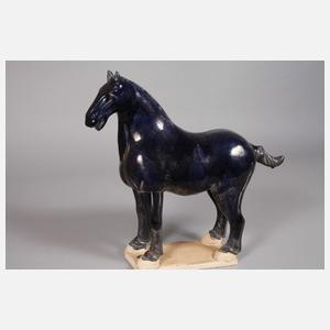 Paar große blaue Pferde