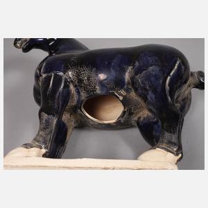 Paar große blaue Pferde