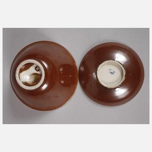 Teeschale mit Café-au-Lait-Glasur