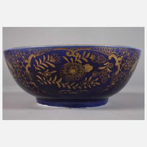 Blaue Punch Bowl mit Goldmalerei