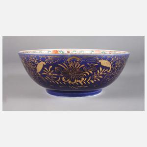 Blaue Punch Bowl mit Goldmalerei