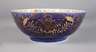 Blaue Punch Bowl mit Goldmalerei