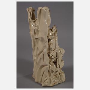 Blanc-de-Chine-Figur "Guanyin mit Weidenzweig und Ambrosiaflasche"