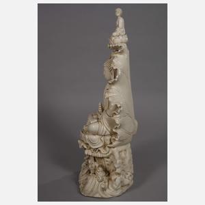 Große Blanc-de-Chine-Figur "Der Medizinbuddha Bhaisajyaguru"