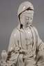 Blanc-de-Chine-Figur "Thronende Guanyin mit Ruyi-Wunschzepter"