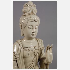 Blanc-de-Chine-Figur eines Bodhisattvas