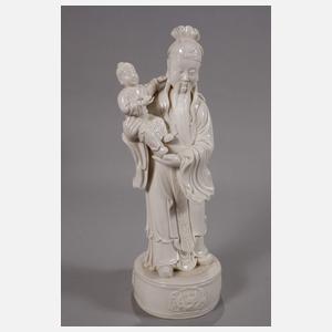 Blanc-de-Chine-Trias der Sanxing-Sterngottheiten