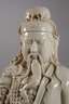 Sehr große Blanc-de-Chine-Figur "Der Kriegsgott Guandi"