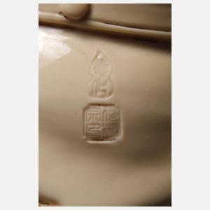 Sehr große Blanc-de-Chine-Figur eines Himmelsgenerals