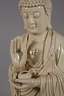 Sehr große Blanc-de-Chine-Figur "Buddha Shakaymuni mit der Almosenschale"