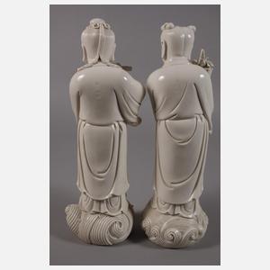 Seltene Blanc-de-Chine-Figurengruppe der acht Unsterblichen