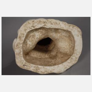 Große Blanc-de-Chine-Figur "Der Bodhisattva Manjusri im Lotosblatt"