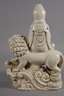 Große Blanc-de-Chine-Figur des Avalokiteshvara Simhanada